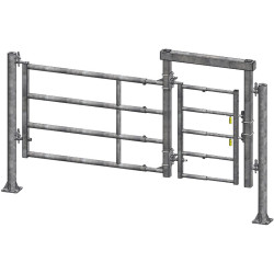 Extendable 5-rail gate with EASYLOCK latch for animals
