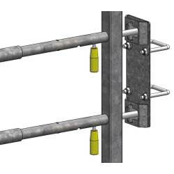 Extendable 5-rail gate with EASYLOCK latch for animals