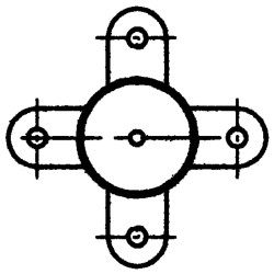 4-way post - Ø 102 mm - to embed 4-way post - Ø 102 mm - to embed