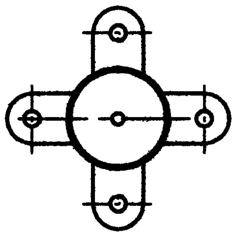 4-way post - Ø 102 mm - to embed 4-way post - Ø 102 mm - to embed