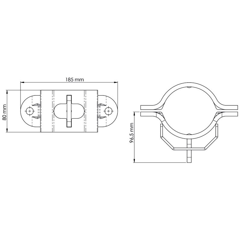 "EASYLOCK" 1/2 bracket for Ø 102 mm post "EASYLOCK" 1/2 bracket for Ø 102 mm post
