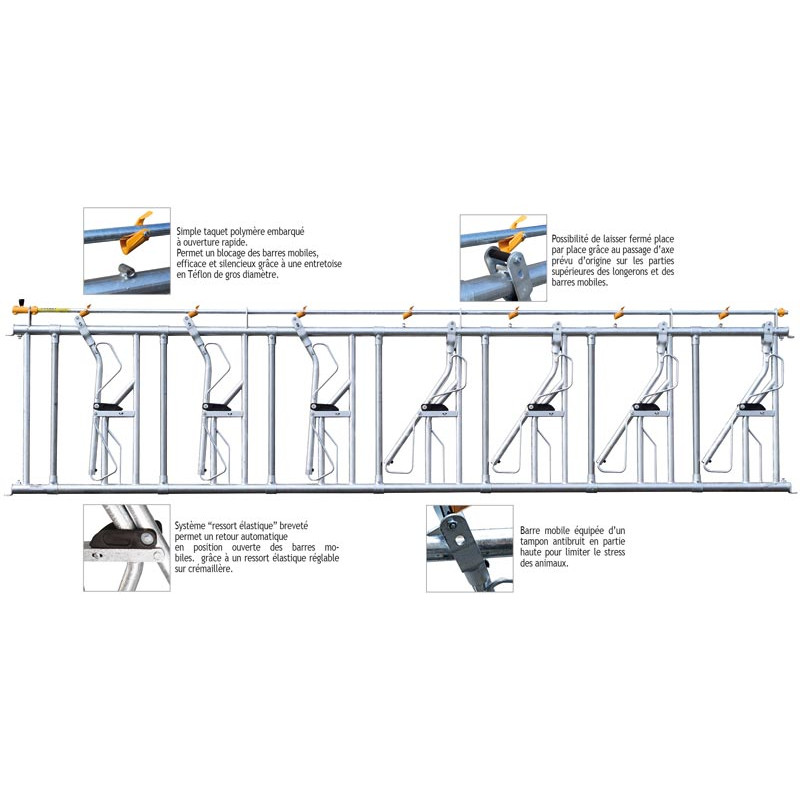 Comfort LR headlock panel - 4 m/5 spaces Comfort LR headlock panel - 4 m/5 spaces