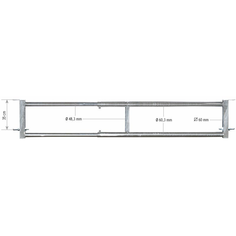 Extendable 2-rail feed panel - 3/4 m