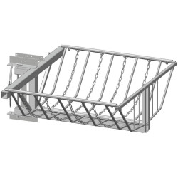 Pivoting hay rack with bars & chain