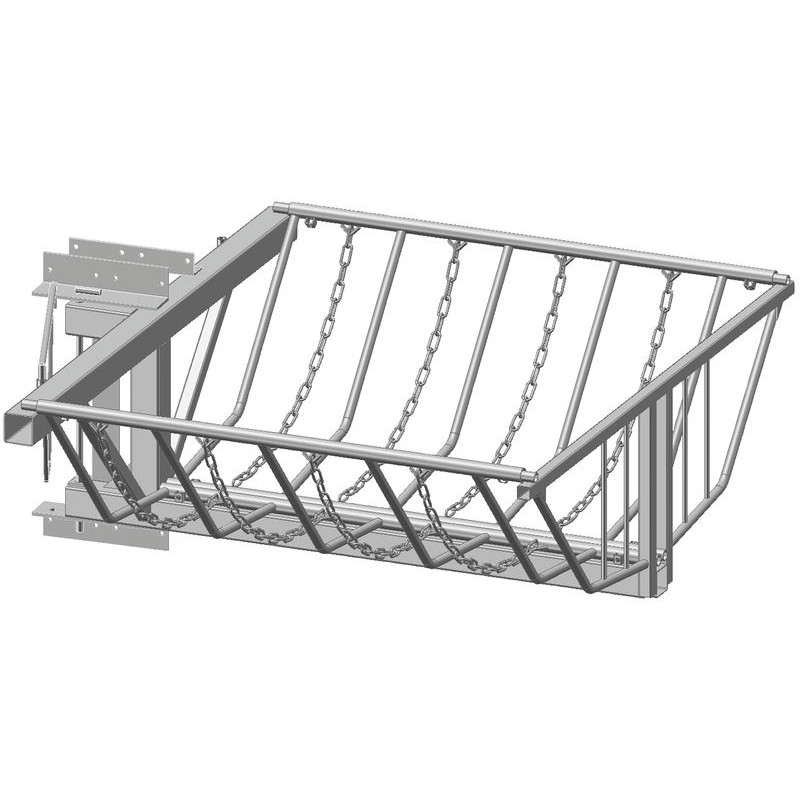Pivoting hay rack with bars & chain Pivoting hay rack with bars & chain