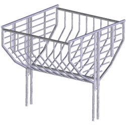 Hay rack for barred stalls