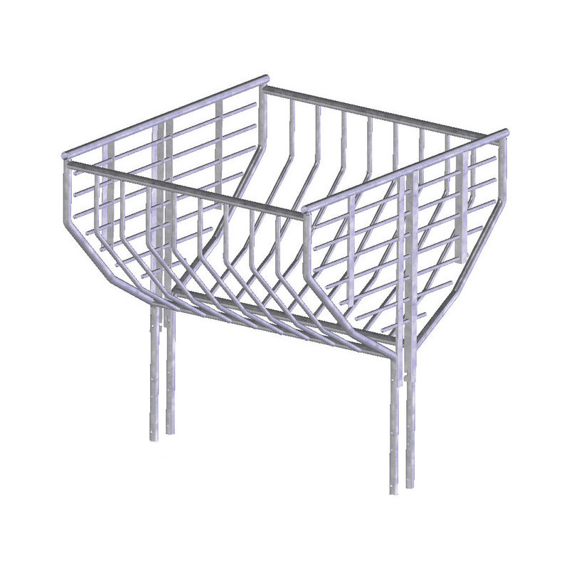 Hay rack for barred stalls