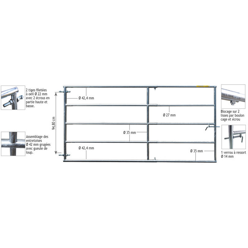 2/3 m Extendable field gate 2/3 m Extendable field gate