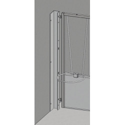 Fixing for right or left wall outlet for facade and barred rear gate