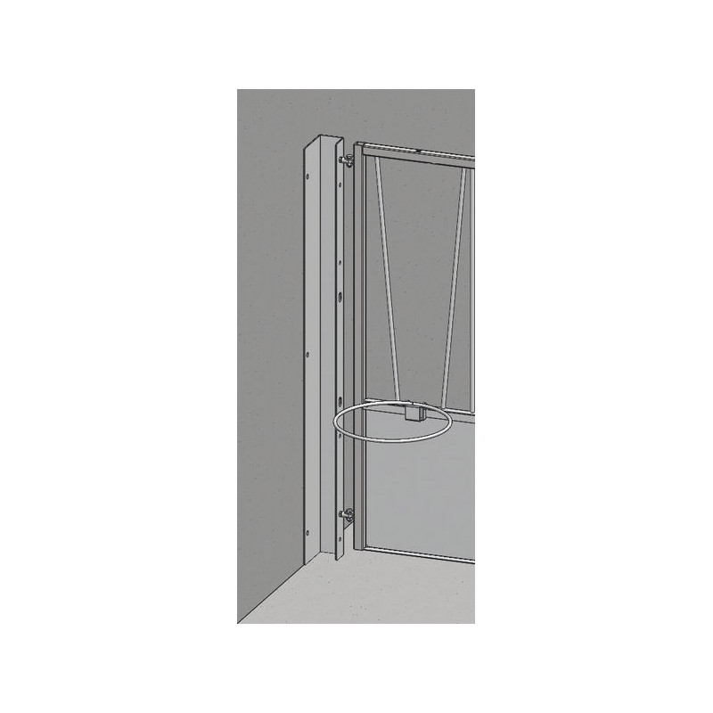 Fixing for right or left wall outlet for facade and barred rear gate