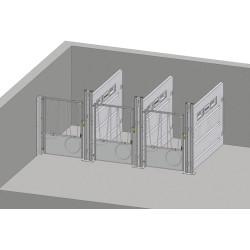 Fixing for right or left wall outlet for facade and barred rear gate