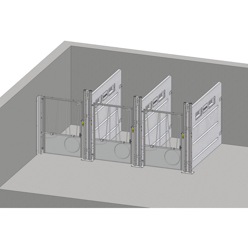 Fixing for right or left wall outlet for facade and barred rear gate