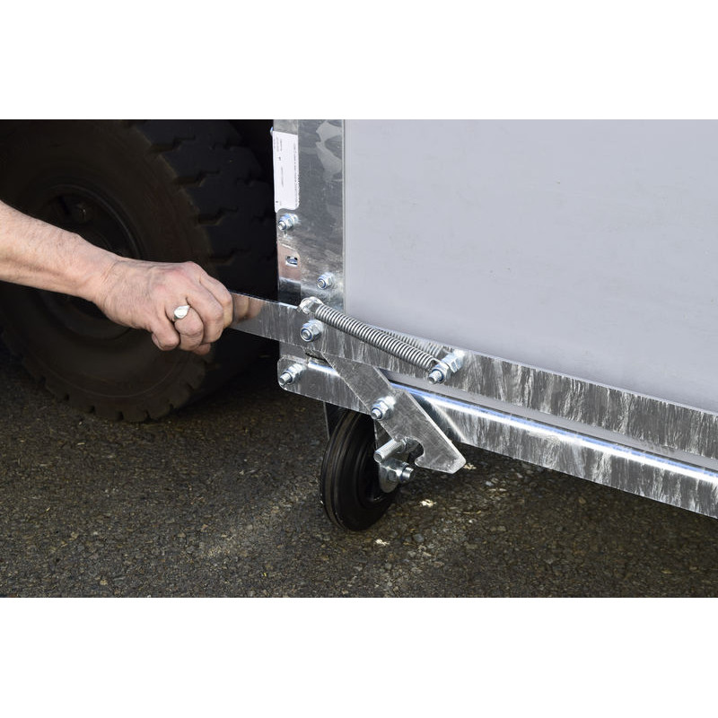 Tilting mechanism for slatted floor of STANDARD - PVC - DUO wheeled calf box