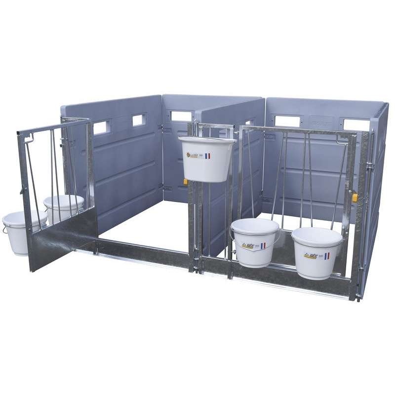 HYGIENE PRO HDPE calf box with fixed PE partitions