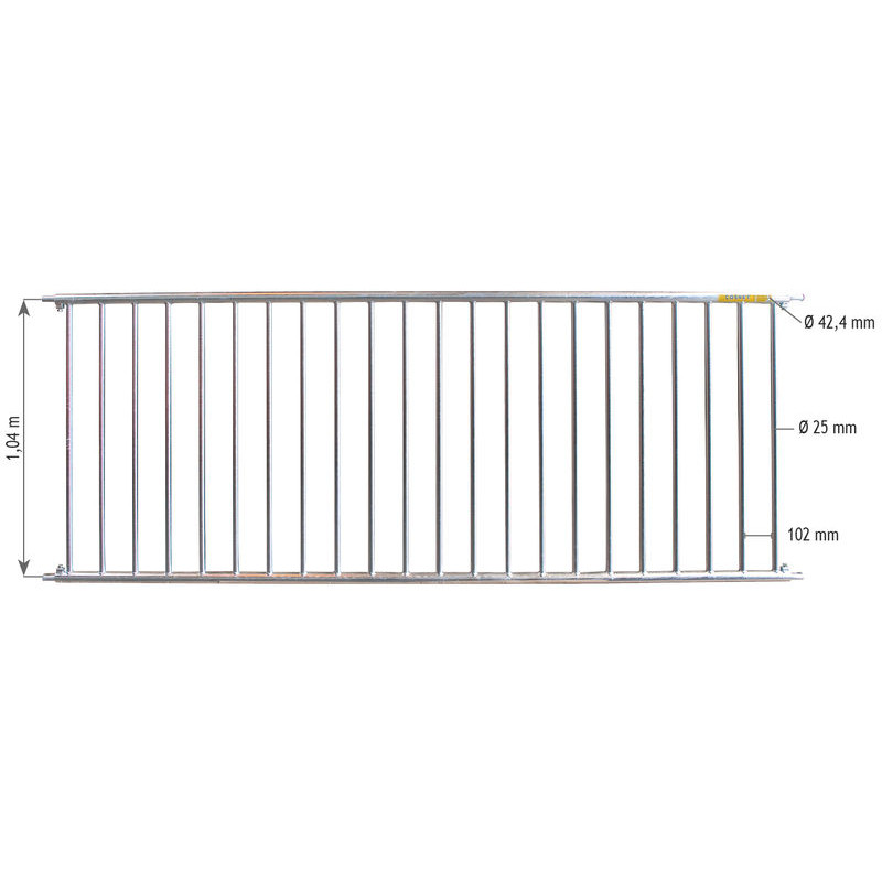 Ø 42.4 mm barred partition - Length 3 m