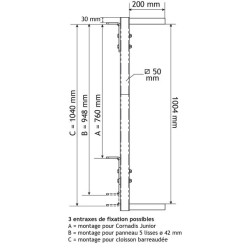 Adjustable end piece for ø42,4mm barred partition Adjustable end piece for ø42,4mm barred partition