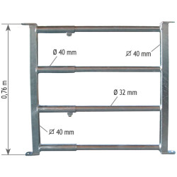 Extendable gate Length 0.50 to 1.20 m Extendable gate Length 0.50 to 1.20 m