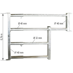 Extendable gate with drinker opening Length 0.85 to 1.20 m