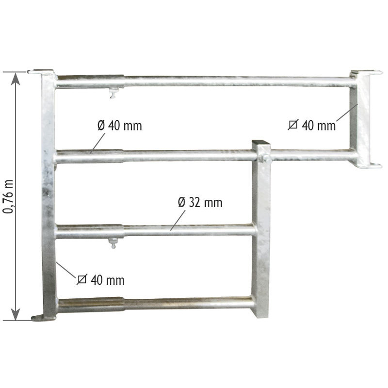 Extendable gate with drinker opening Length 0.85 to 1.20 m