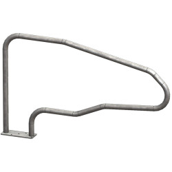 Single foot on cubicle divider on a mounting plate for adult cows