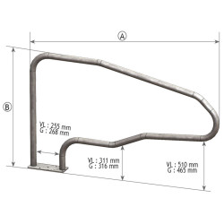 Single foot on cubicle divider on a mounting plate for adult cows
