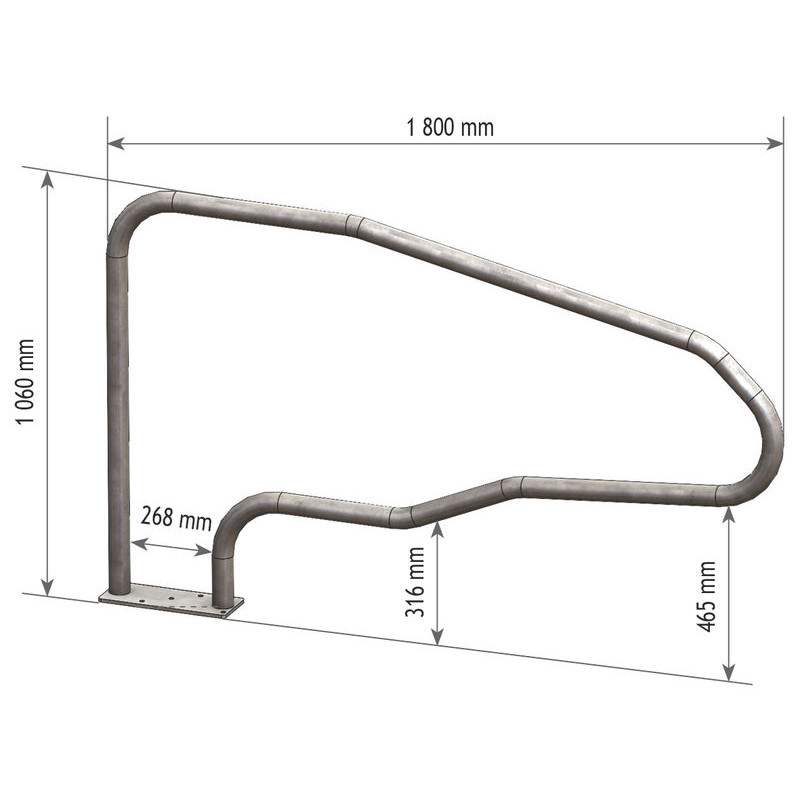 Single-foot cubicle divider on a mounting plate for heifers Single-foot cubicle divider on a mounting plate for heifers