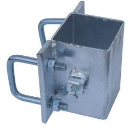 Fastening bracket with 4 square 60 mm U-bolts for square 80 x 80 mm posts Fastening bracket with 4 square 60 mm U-bolts for square 80 x 80 mm posts