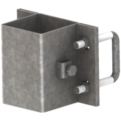 Fastening bracket with 4 square 60 mm U-bolts for square 80 x 80 mm posts Fastening bracket with 4 square 60 mm U-bolts for square 80 x 80 mm posts