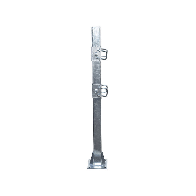 Fastening bracket with 4 square 60 mm U-bolts for square 80 x 80 mm posts Fastening bracket with 4 square 60 mm U-bolts for square 80 x 80 mm posts