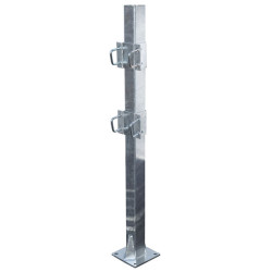 Fastening bracket with 4 square 60 mm U-bolts for square 80 x 80 mm posts Fastening bracket with 4 square 60 mm U-bolts for square 80 x 80 mm posts