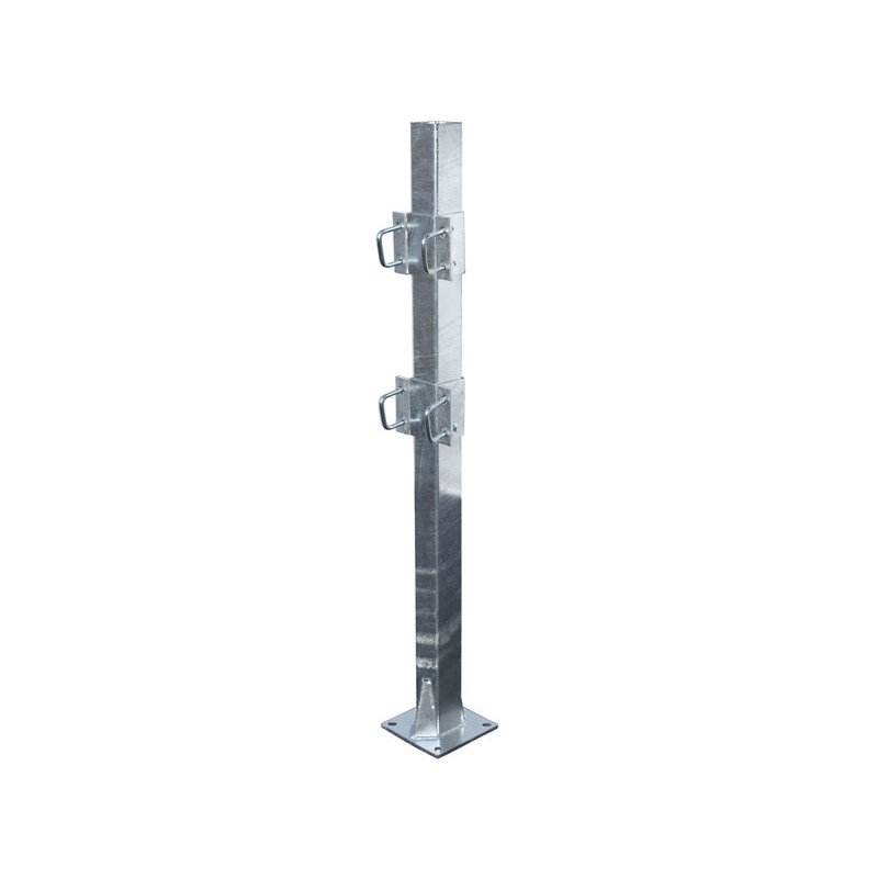 Fastening bracket with 4 square 60 mm U-bolts for square 80 x 80 mm posts Fastening bracket with 4 square 60 mm U-bolts for square 80 x 80 mm posts