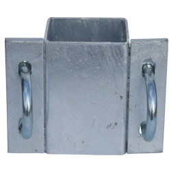 Fastening bracket with Ø 49 mm U-bolts for square 80 x 80 mm post