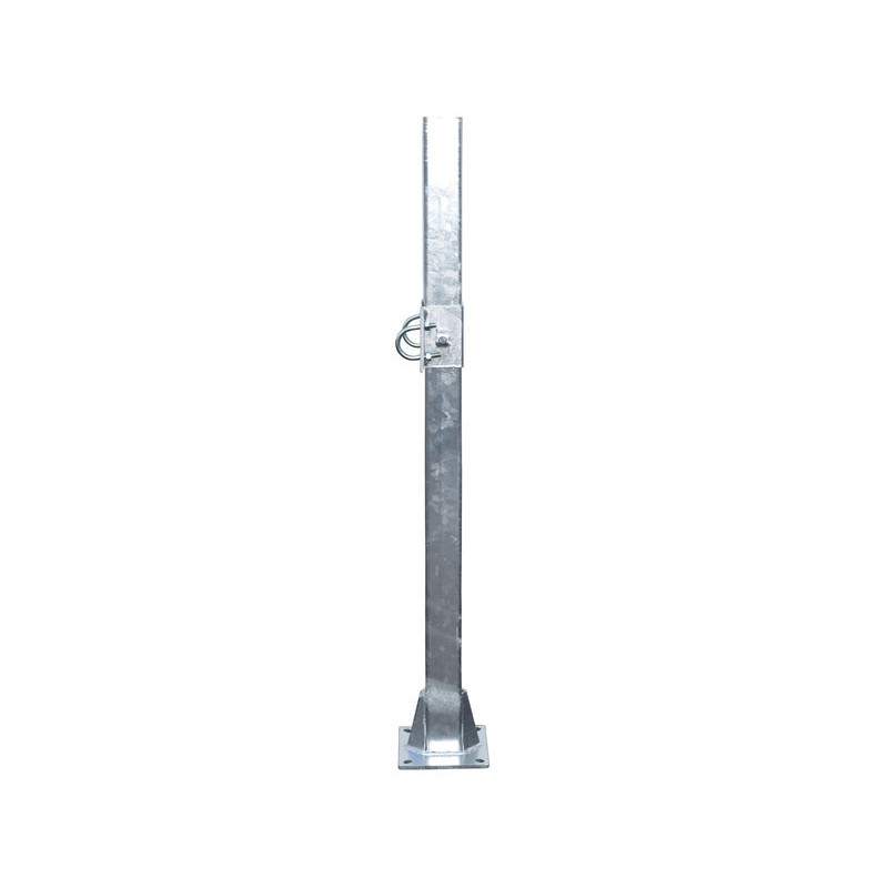 Fastening bracket with Ø 49 mm U-bolts for square 80 x 80 mm post