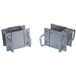 Fastening bracket with 8 square 60 mm U-bolts for square 80 x 80 mm posts