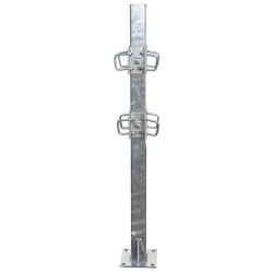Fastening bracket with 8 square 60 mm U-bolts for square 80 x 80 mm posts