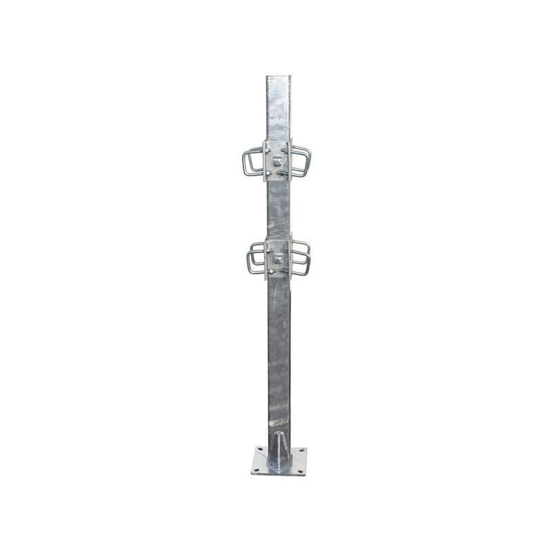 Fastening bracket with 8 square 60 mm U-bolts for square 80 x 80 mm posts