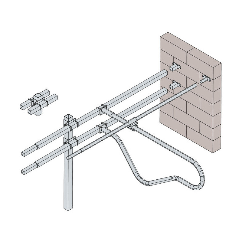 60 x 60 mm reinforced beam to install cubicles 60 x 60 mm reinforced beam to install cubicles