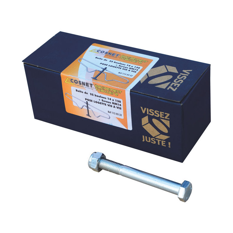 Galvanised steel M14 hexagonal head bolt