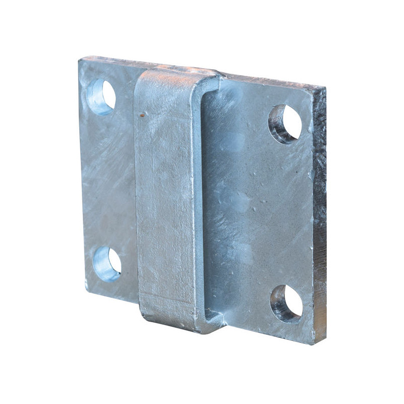 Strap pass-through mounting plate for cubicle post Strap pass-through mounting plate for cubicle post