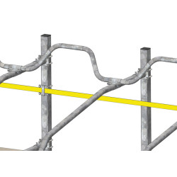 Strap pass-through mounting plate for cubicle post Strap pass-through mounting plate for cubicle post