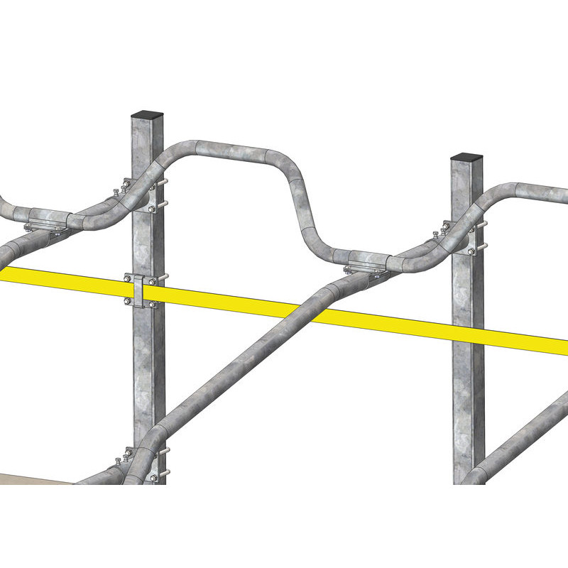 Strap pass-through mounting plate for cubicle post Strap pass-through mounting plate for cubicle post
