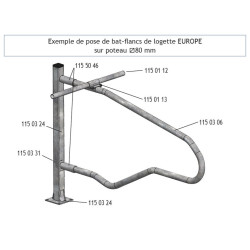 EUROPE cubicle divider for adult cows L. 2200 x h. 840 mm EUROPE cubicle divider for adult cows L. 2200 x h. 840 mm