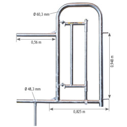 Opening-end with gate for humans for Comfort headlock panel