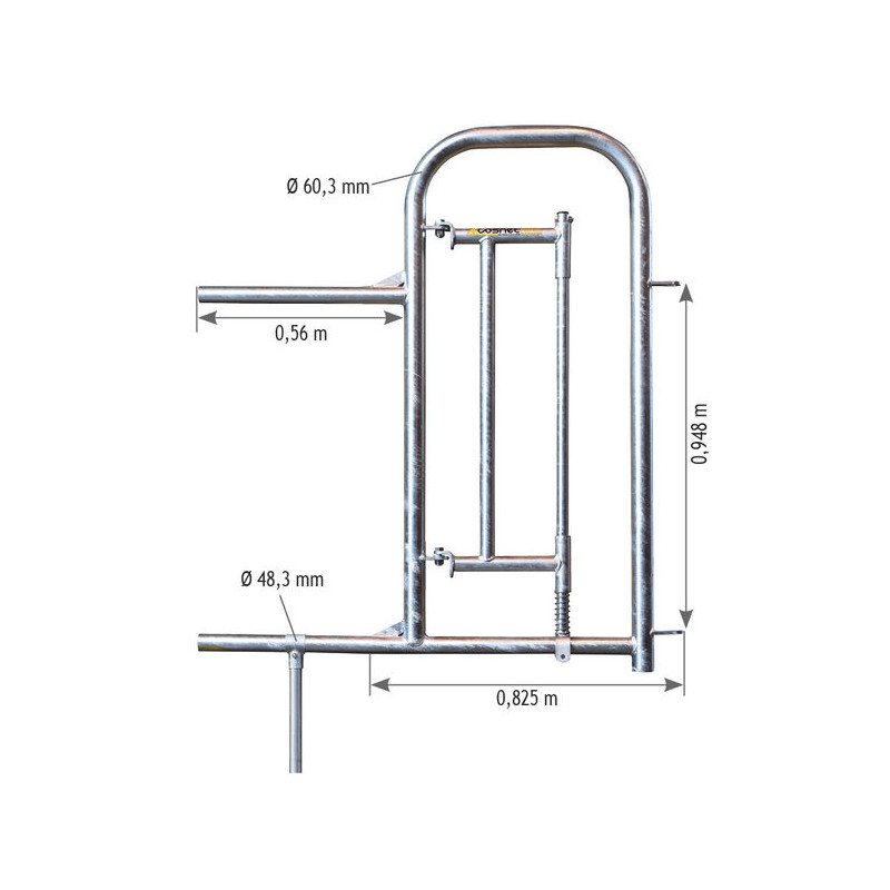 Opening-end with gate for humans for Comfort headlock panel