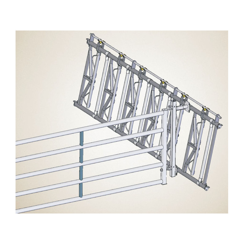 Barrier fastening support for tilted-mounted headlock panel