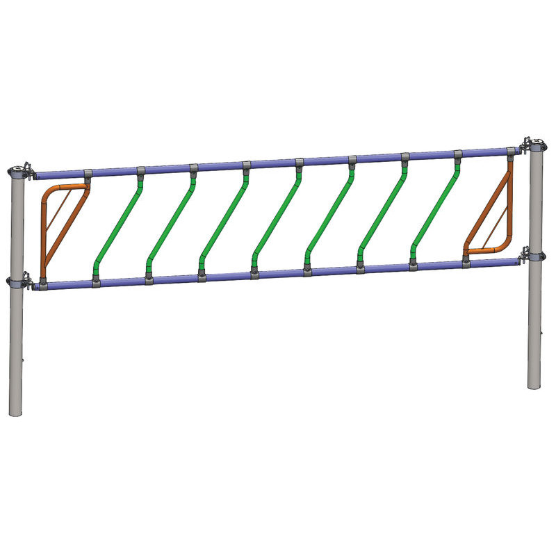 Ø 42 mm diagonal neck bar with Ø 60 mm clamps