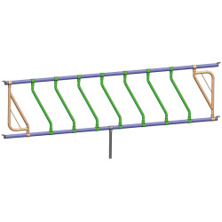 Ø 42 mm diagonal neck bar with Ø 60 mm clamps