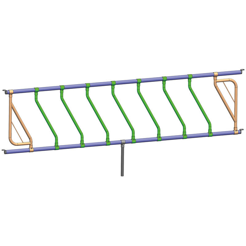 Ø 42 mm diagonal neck bar with Ø 60 mm clamps