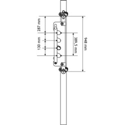 3-rail (Ø 76 mm) feed panel - 4 m à fermeture rapide