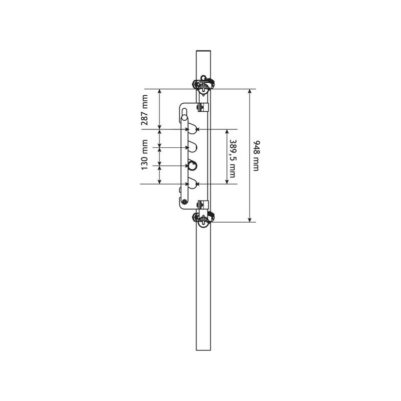3-rail (Ø 76 mm) feed panel - 4 m à fermeture rapide